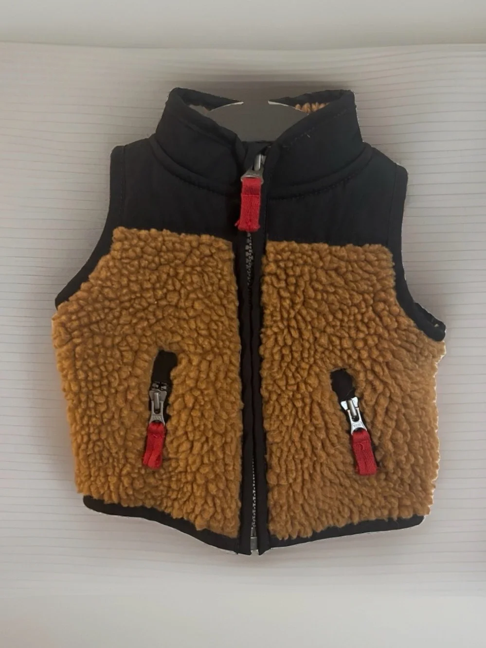 Carter’s Newborn NB Worker Sherpa Style Vest Baby Boy Shower Gift Announcement
